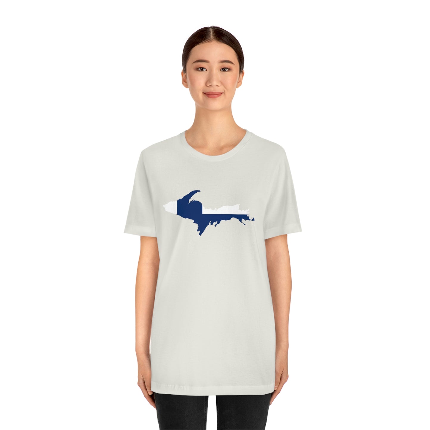 Michigan Upper Peninsula T-Shirt (w/ UP Finland Flag Outline) | Unisex Standard Fit