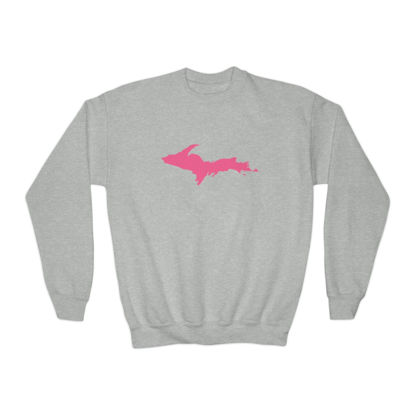 Michigan Upper Peninsula Youth Sweatshirt (w/ Pink UP Outline)