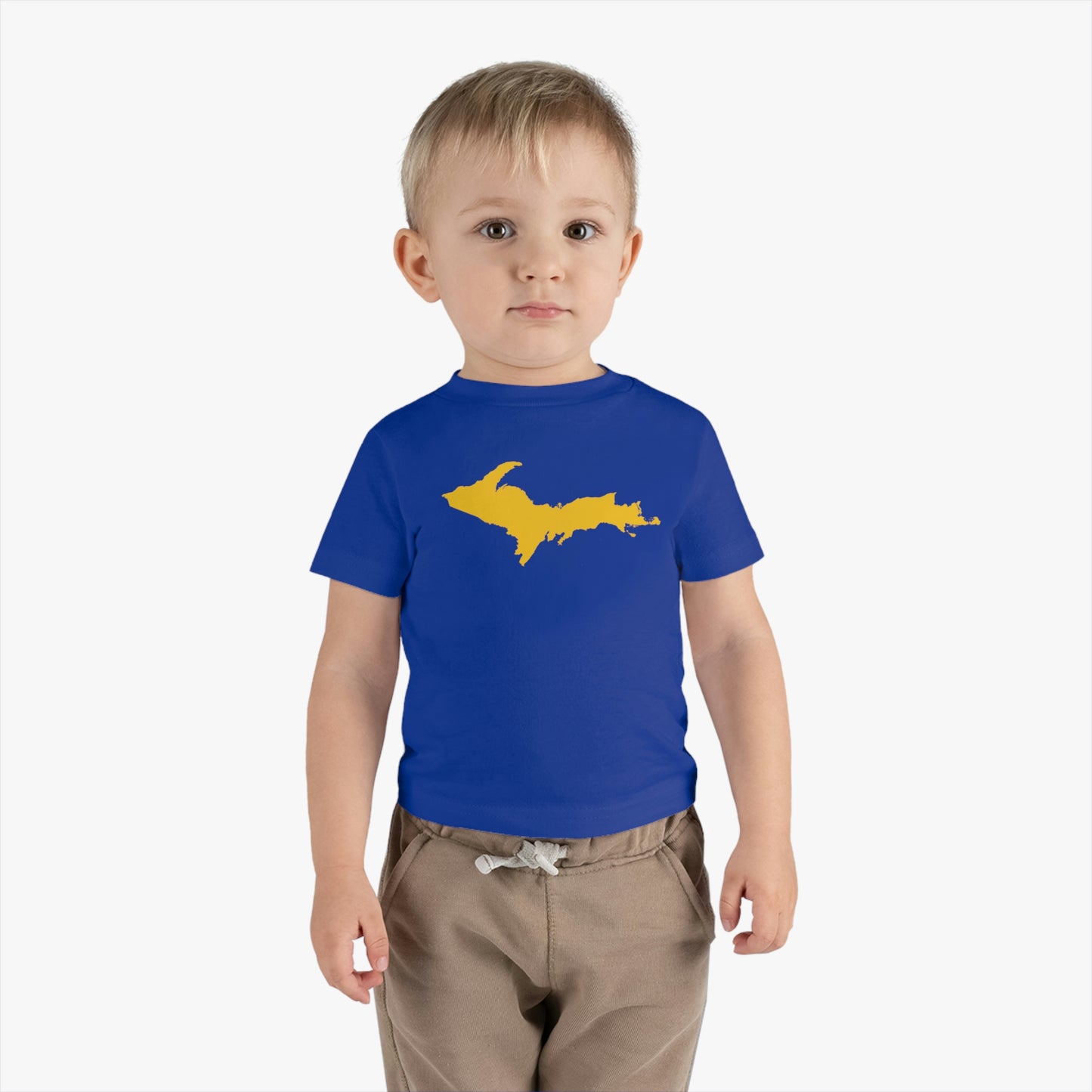 Michigan Upper Peninsula Infant T-Shirt (w/ Gold UP Outline) | Short Sleeve