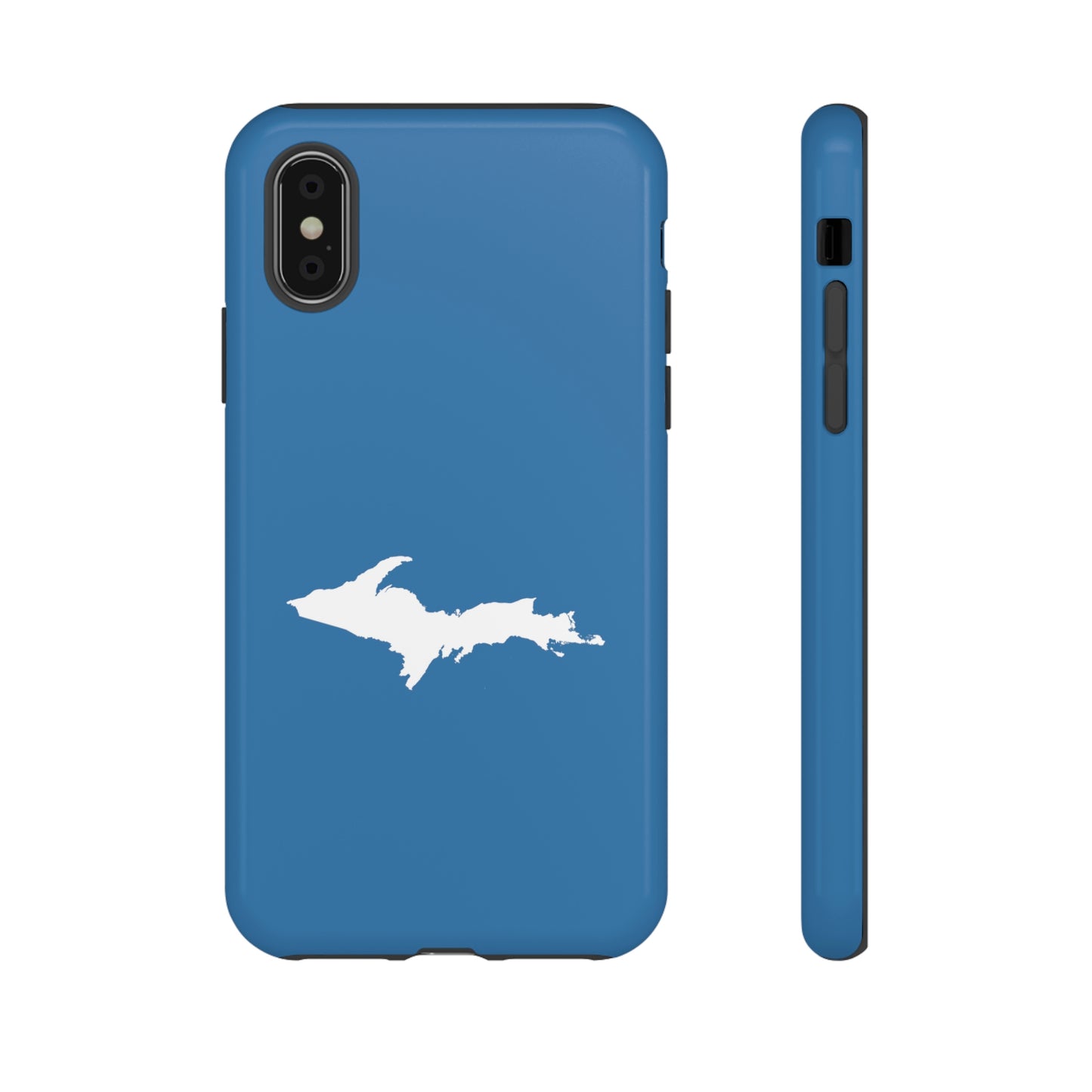 Michigan Upper Peninsula Tough Phone Case (Lake Superior Blue w/ UP Outline) | Apple iPhone