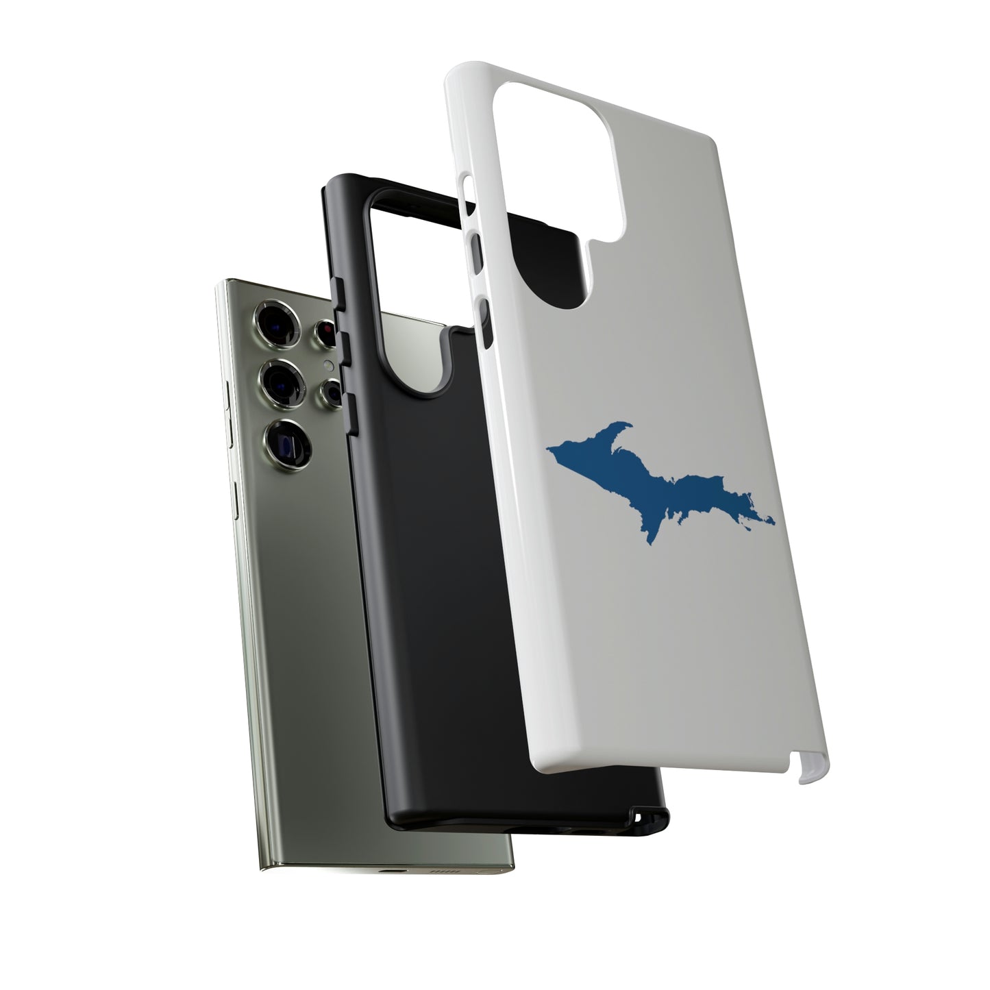 Michigan Upper Peninsula Tough Phone Case (w/ Azure UP Outline) | Samsung & Pixel Android