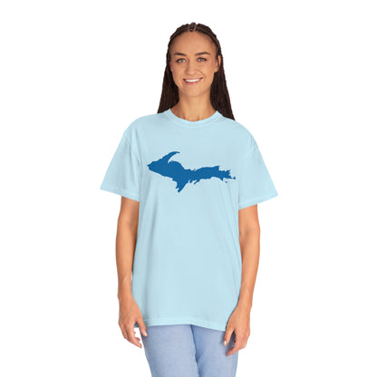 Michigan Upper Peninsula T-Shirt (w/ Azure UP Outline) | Unisex Garment-Dyed