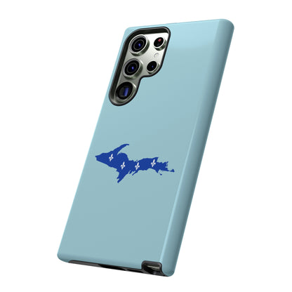 Michigan Upper Peninsula Tough Phone Case ('58 Caddie Blue w/ UP Quebec Flag Outline) | Samsung & Pixel Android