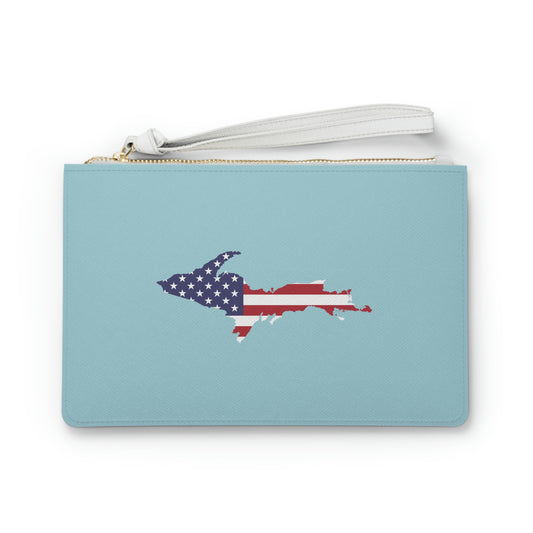 Michigan Upper Peninsula Clutch Bag ('58 Caddie Blue w/UP USA Flag Outline)