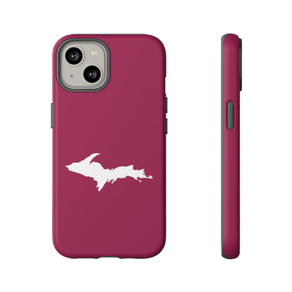 Michigan Upper Peninsula Tough Phone Case (Ruby Red w/ UP Outline) | Apple iPhone