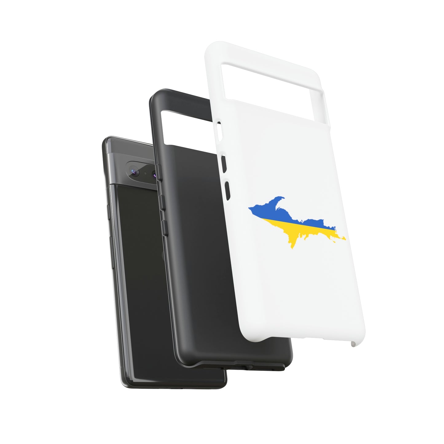 Michigan Upper Peninsula Tough Phone Case (w/ UP Ukraine Flag Outline) | Samsung & Pixel Android