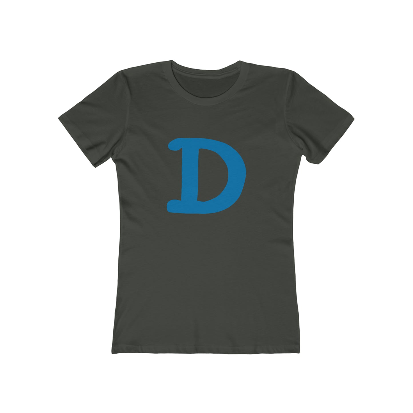 Detroit 'Old French D' T-Shirt (Azure Full Body Outline) | Women's Boyfriend Cut