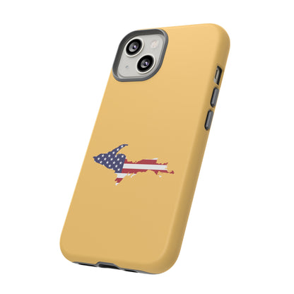 Michigan Upper Peninsula Tough Phone Case (Citrine w/ UP USA Outline) | Apple iPhone