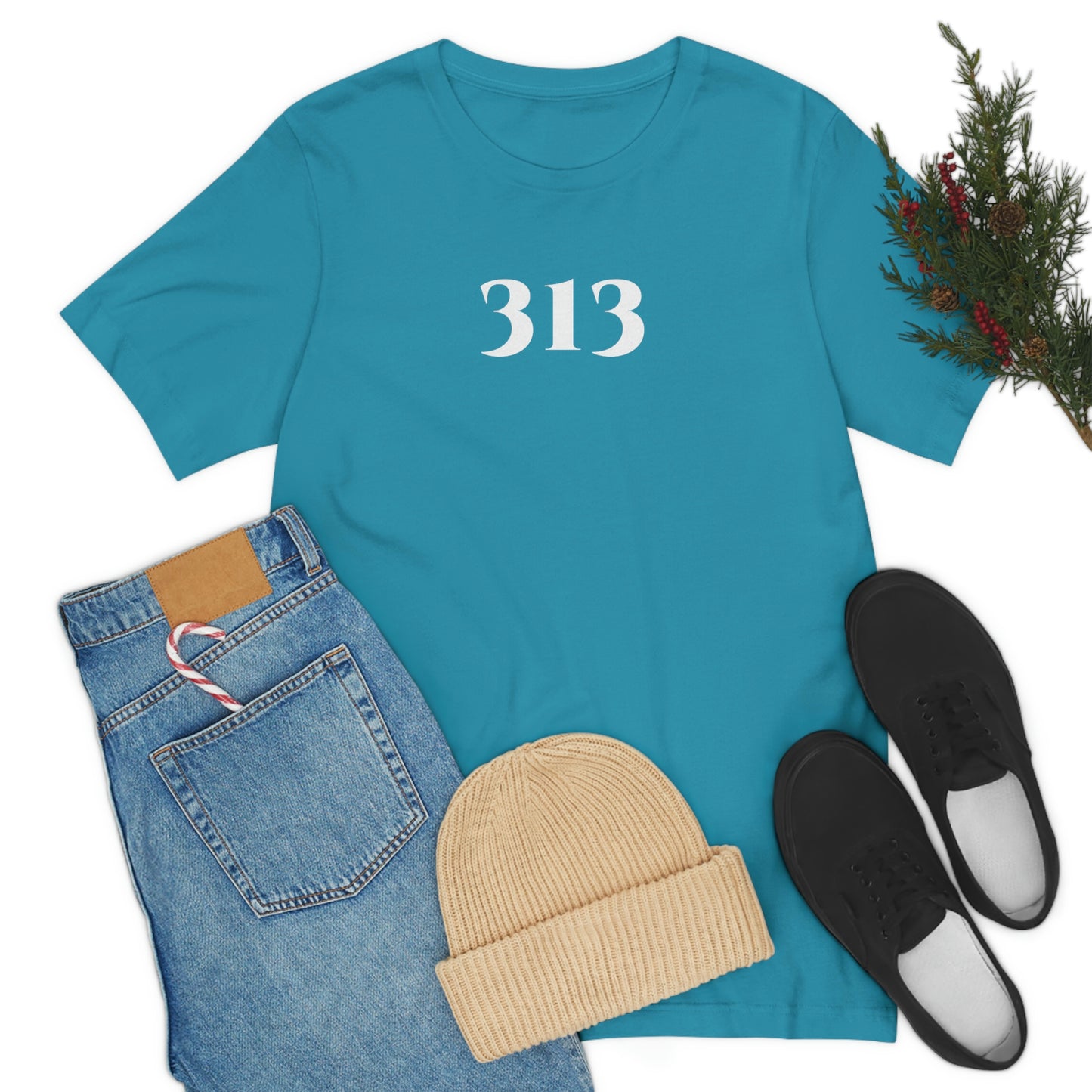 Detroit '313' T-Shirt (Roman Serif Font) | Unisex Standard Fit