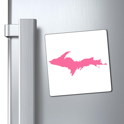 Michigan Upper Peninsula Square Magnet (w/ Pink UP Outline)