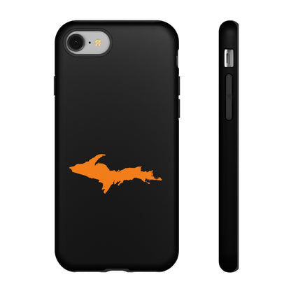 Michigan Upper Peninsula Tough Phone Case (Black w/ Orange UP Outline) | Apple iPhone