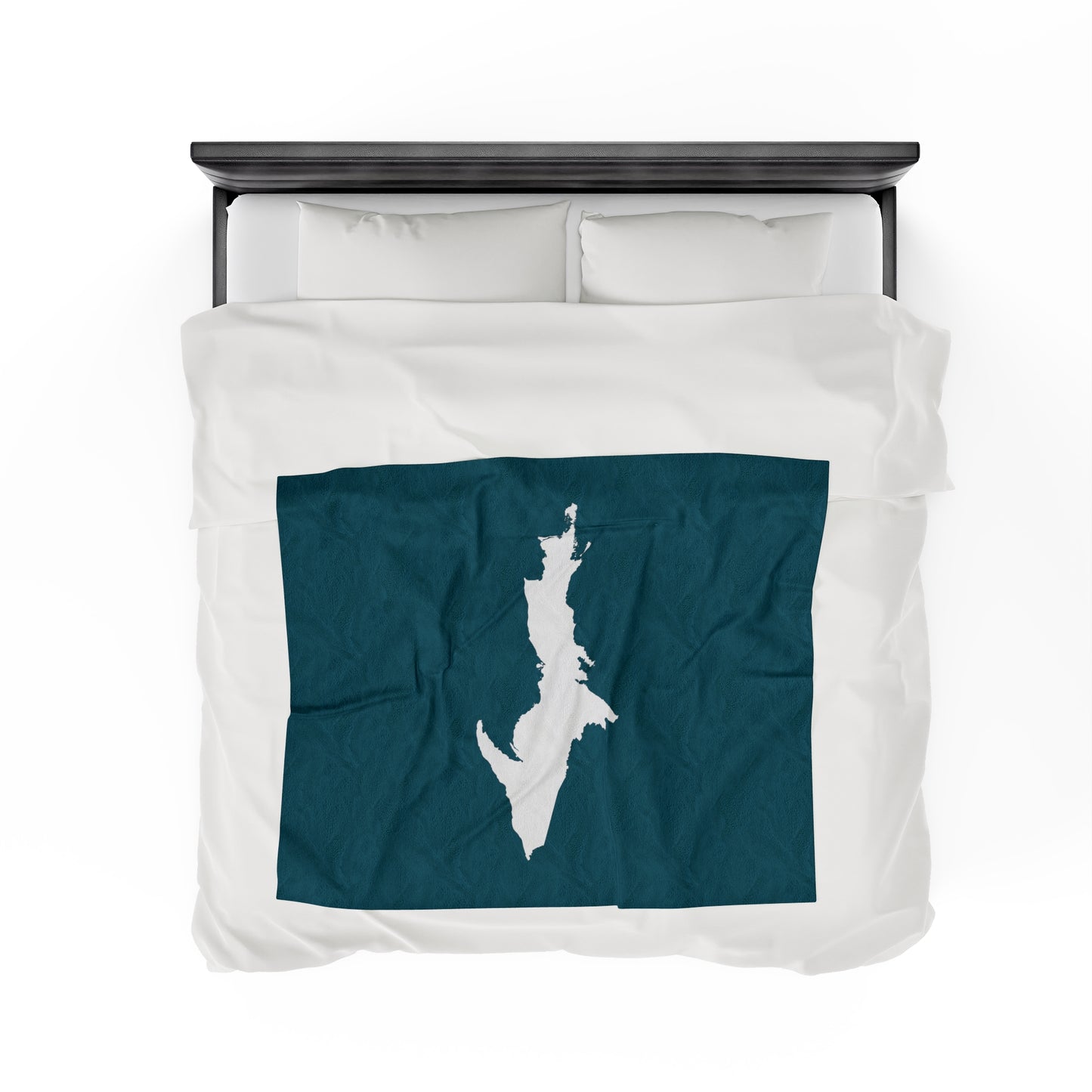 Michigan Upper Peninsula Plush Blanket (w/ UP Outline) | Auburn Hills Teal