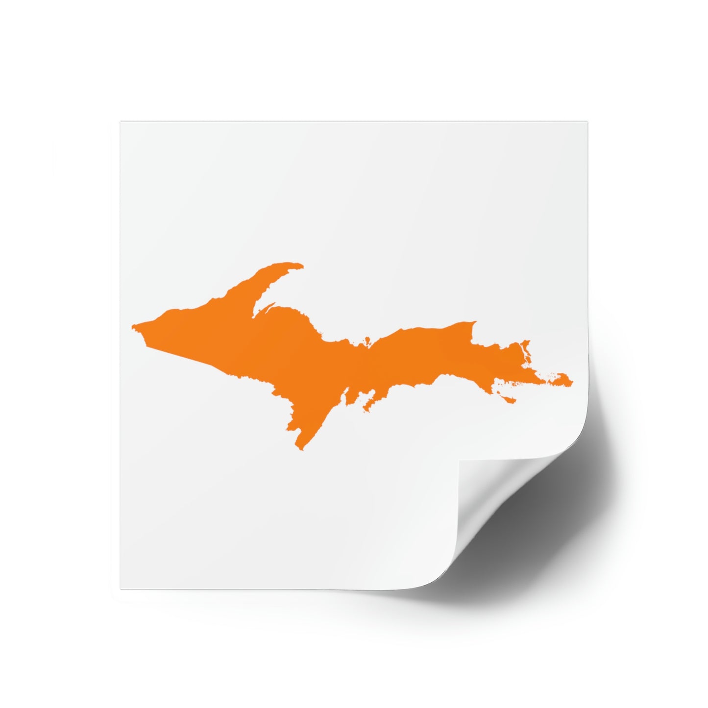 Michigan Upper Peninsula Square Sticker (w/ Orange UP Outline) | Indoor/Outdoor