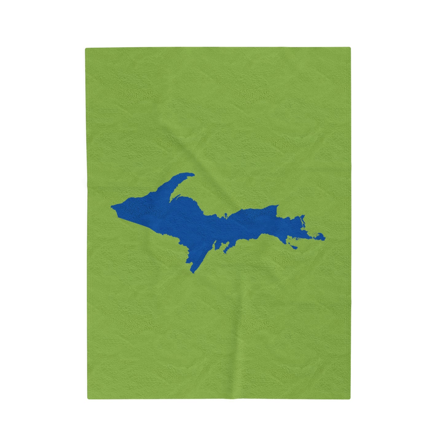 Michigan Upper Peninsula Plush Blanket (w/ Azure UP Outline) | Gooseberry Green