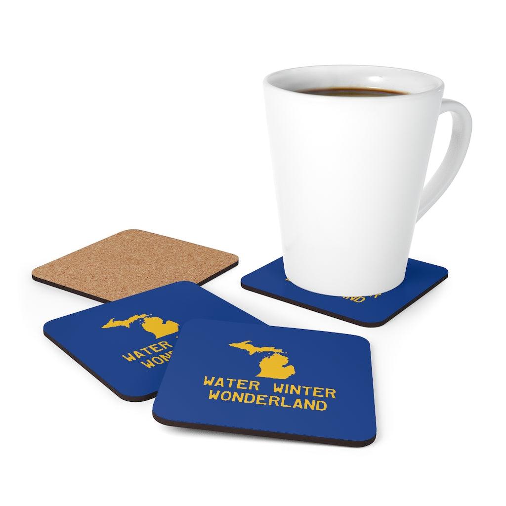 'Water Winter Wonderland' Michigan Corkwood Coaster Set (4pk) - Circumspice Michigan