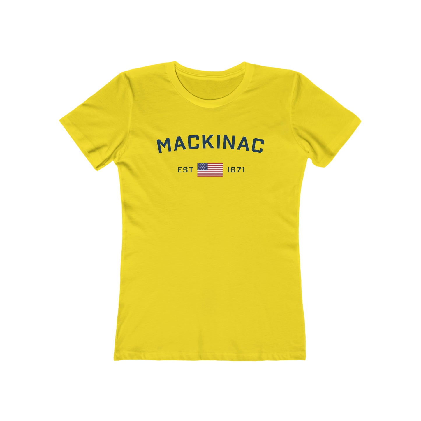 'Mackinac EST 1671' (w/USA Flag Outline) | Women's Boyfriend Cut