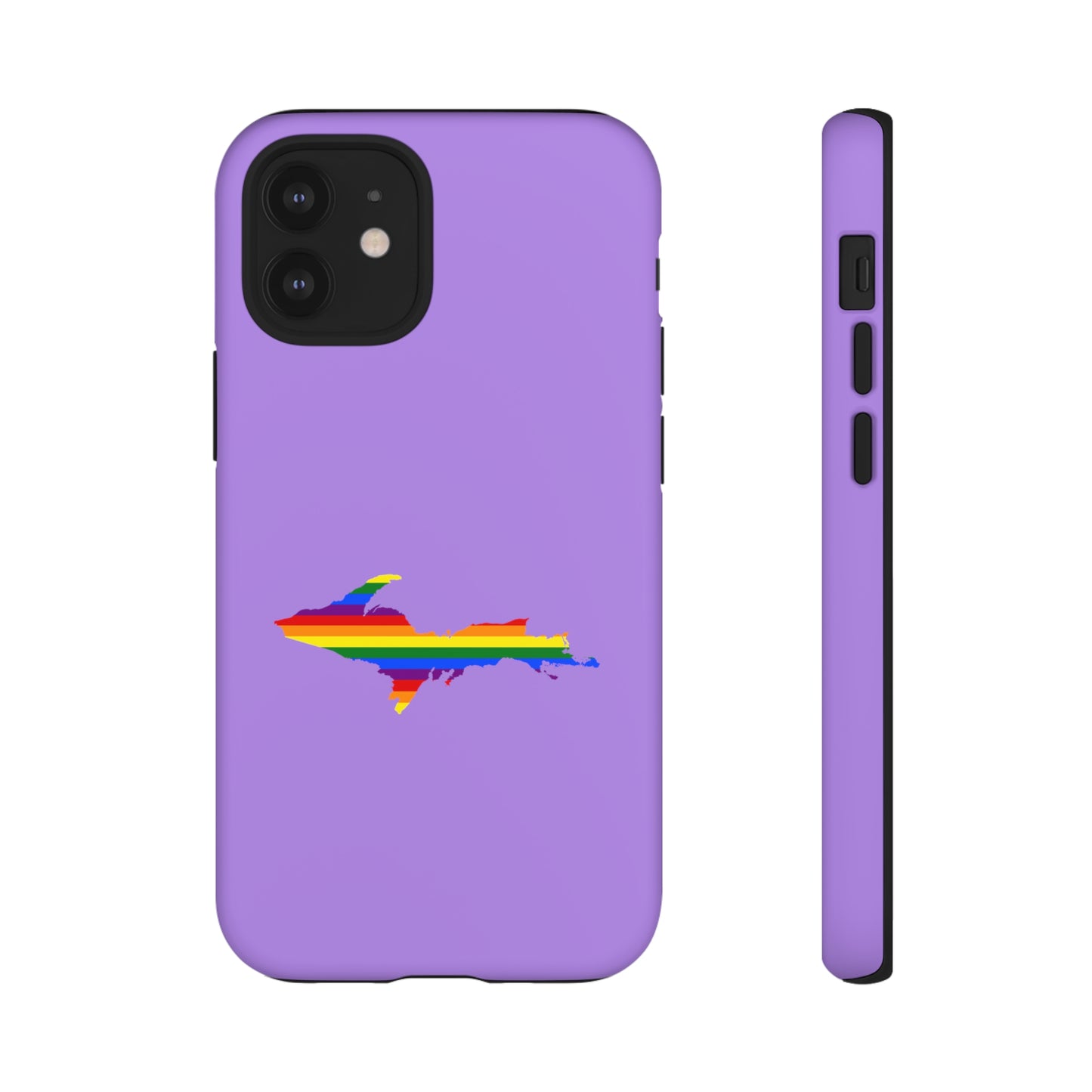 Michigan Upper Peninsula Tough Phone Case (Lavender w/ UP Pride Flag Outline) | Apple iPhone