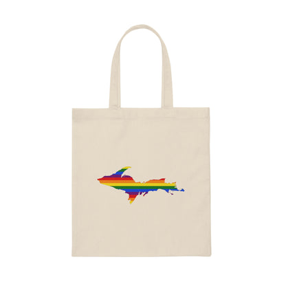 Michigan Upper Peninsula Light Tote Bag (w/ UP Pride Flag Outline)