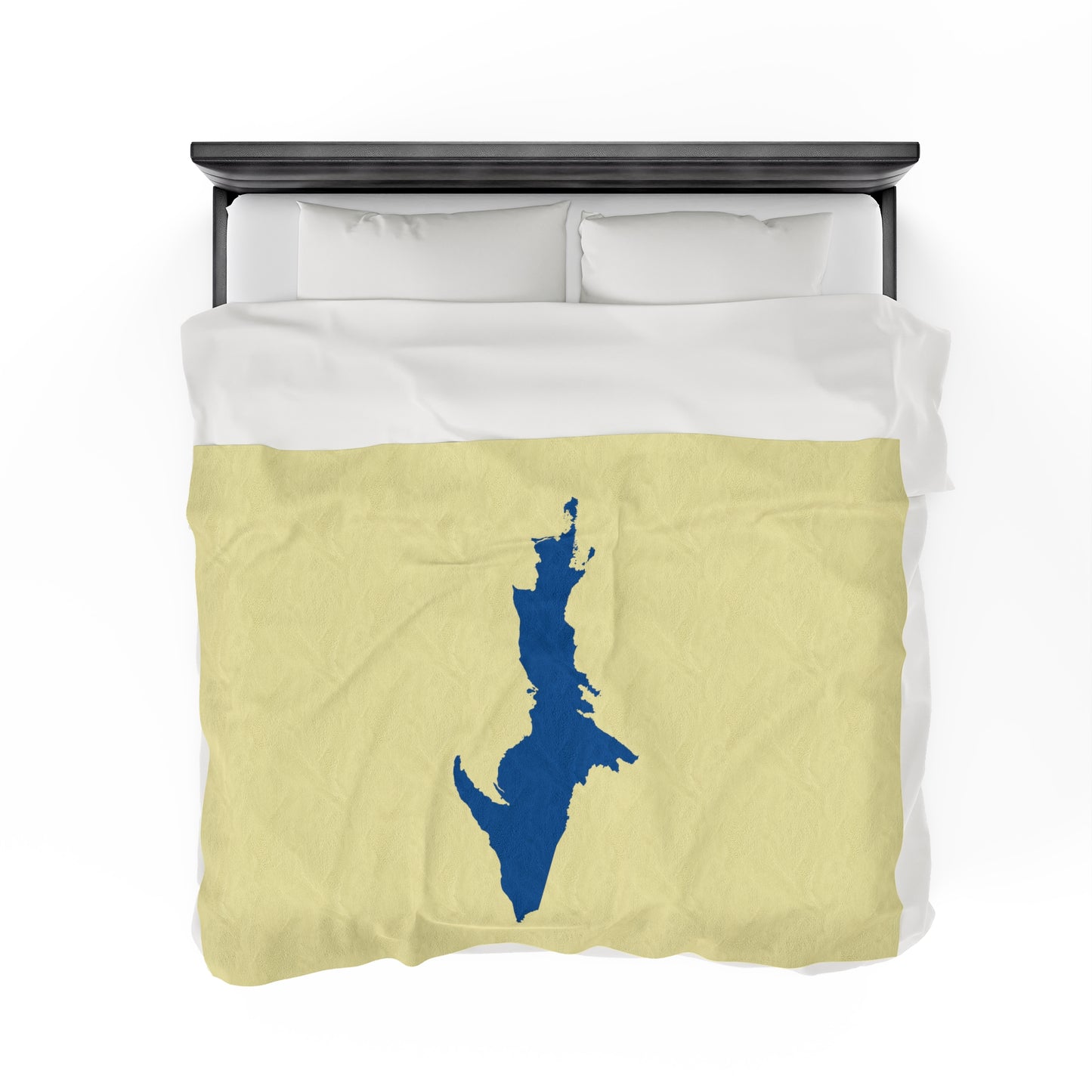 Michigan Upper Peninsula Plush Blanket (w/ Azure UP Outline) | Canary Yellow