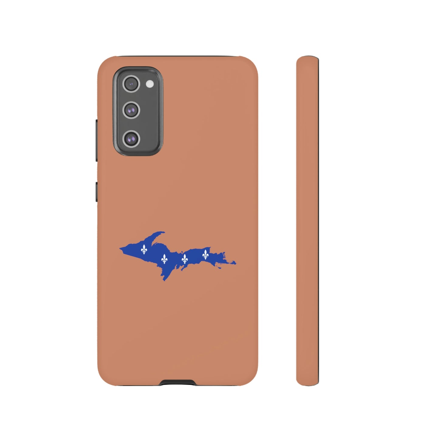 Michigan Upper Peninsula Tough Phone Case (Copper Color w/ UP Quebec Flag Outline) | Samsung & Pixel Android