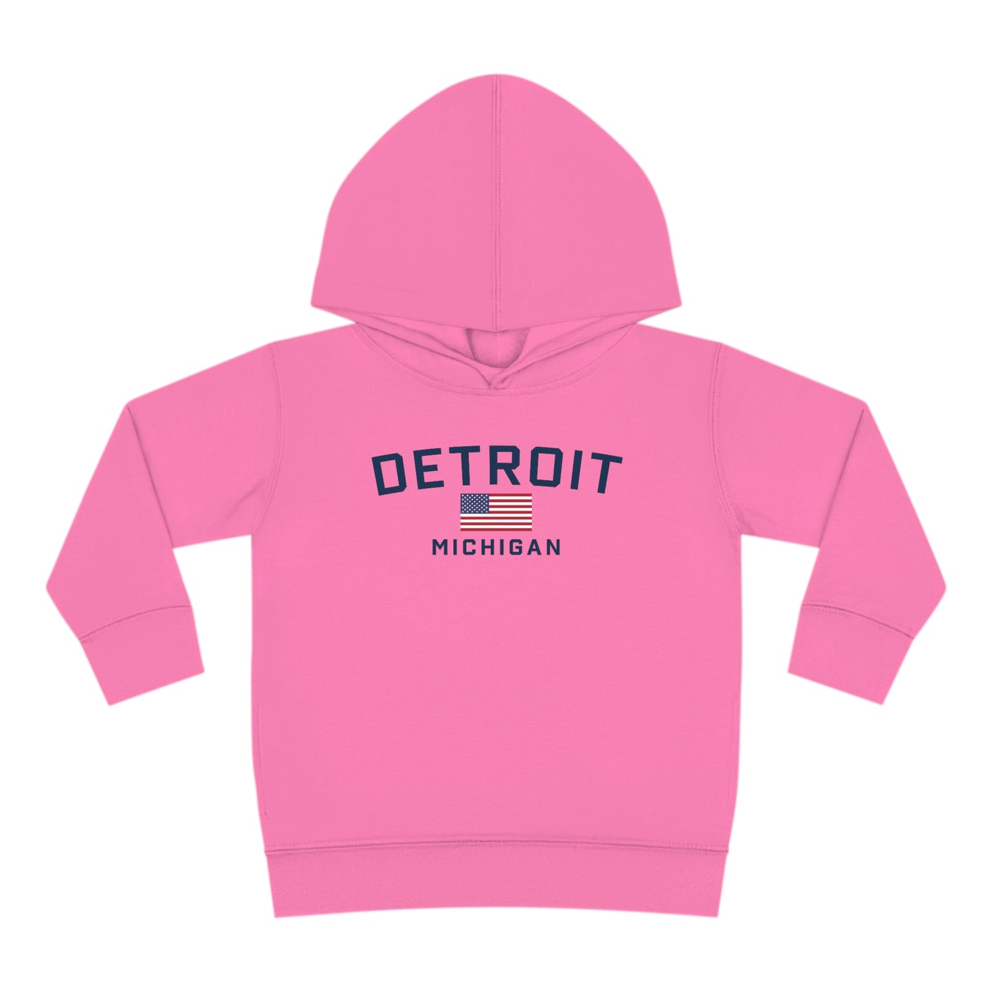 'Detroit Michigan' Hoodie (w/USA Flag Outline) | Unisex Toddler