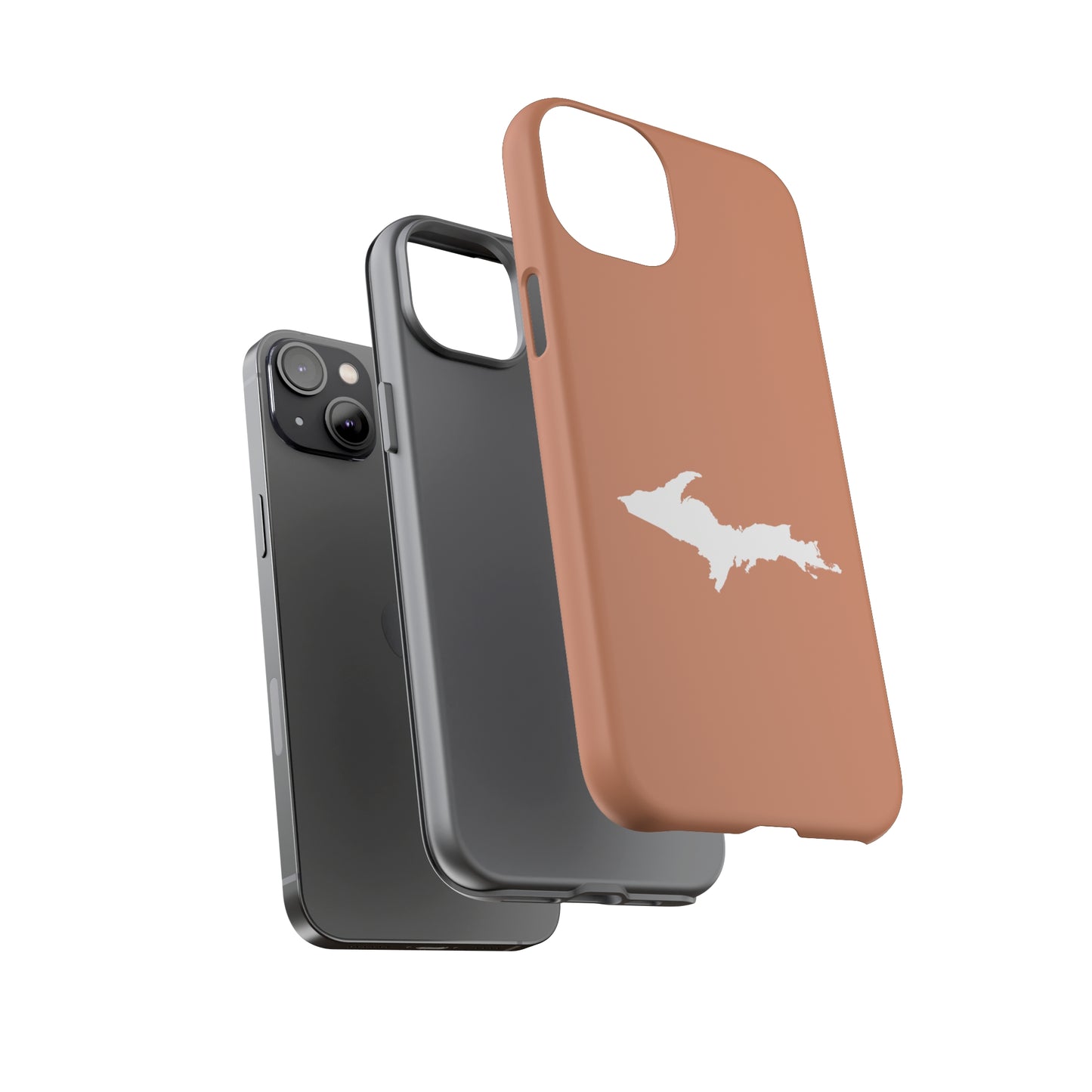 Michigan Upper Peninsula Tough Phone Case (Copper Color w/ UP Outline) | Apple iPhone