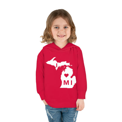 Michigan 'I ♡ MI' Hoodie (w/Full Body Outline| Unisex Toddler