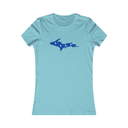 Michigan Upper Peninsula T-Shirt (w/ UP Quebec Flag Outline) | Women's Slim Fit