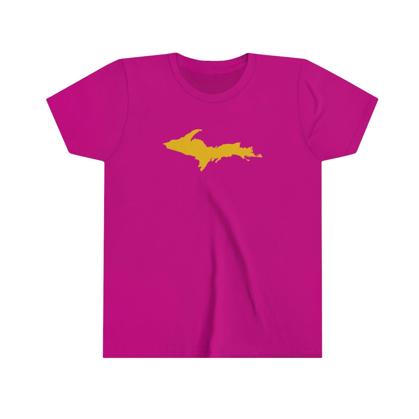 Michigan Upper Peninsula T-Shirt (w/ Gold UP Outline) | Youth Short Sleeve