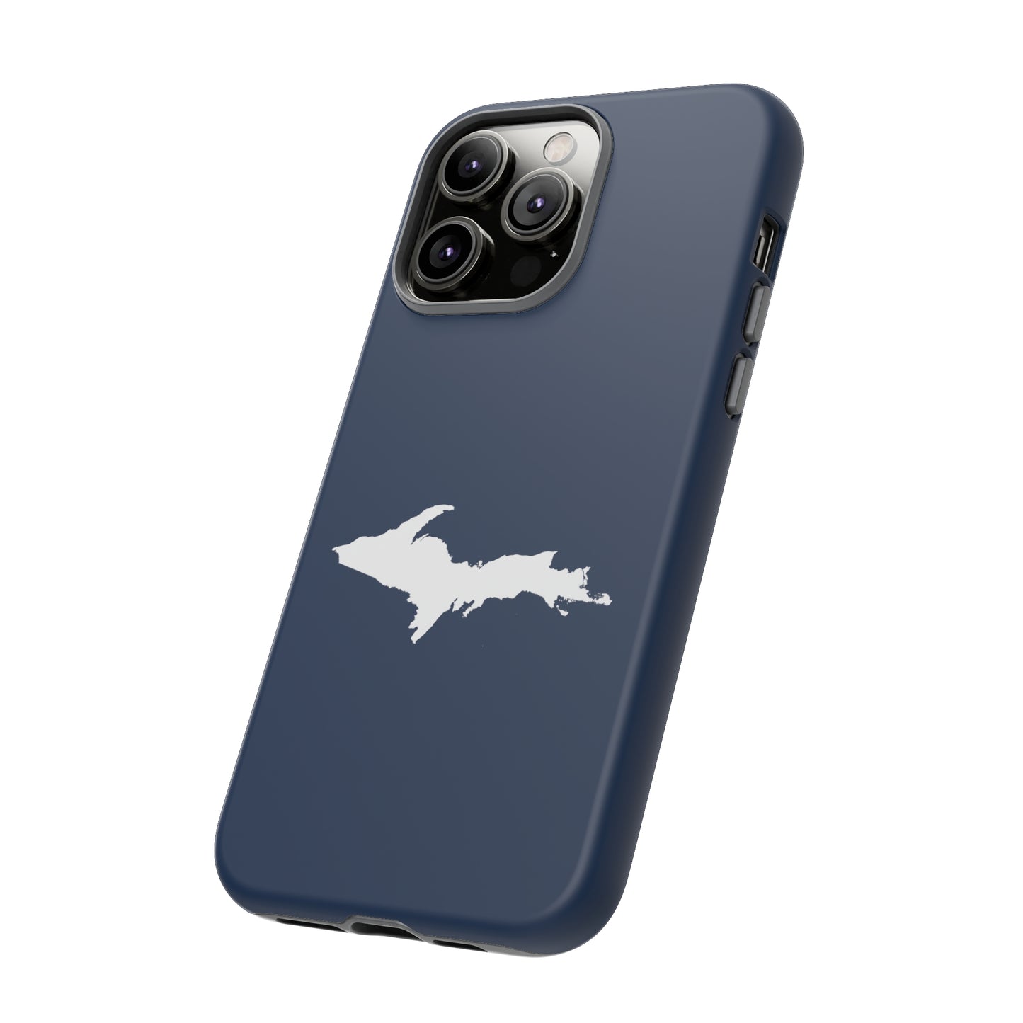 Michigan Upper Peninsula Tough Phone Case (Navy w/ UP Outline) | Apple iPhone