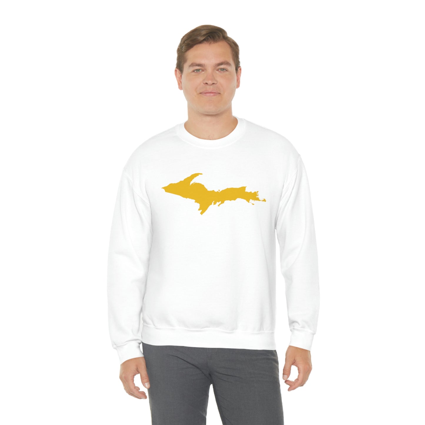 Michigan Upper Peninsula Sweatshirt (w/ Gold UP Outline) | Unisex Standard