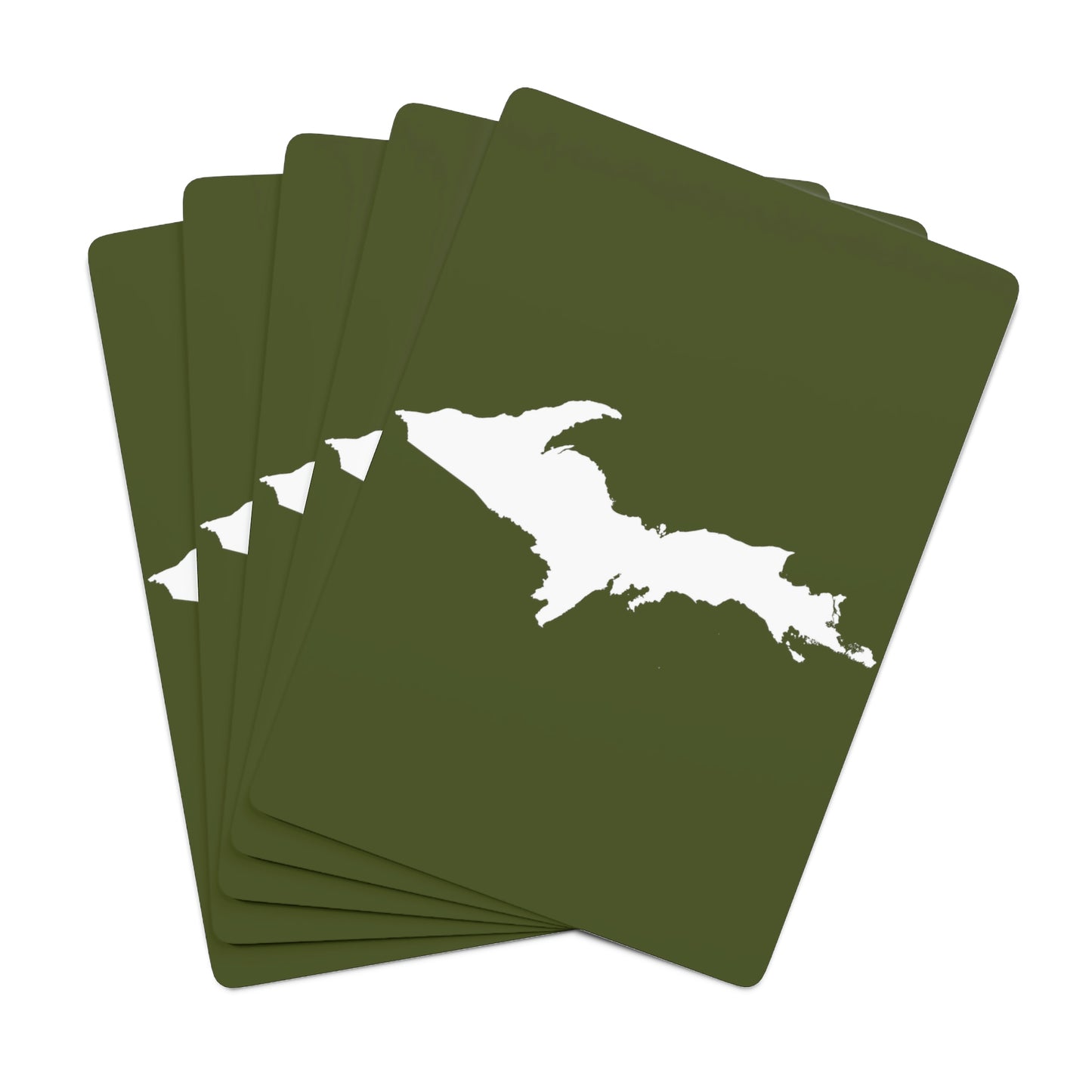 Michigan Upper Peninsula Poker Cards (Army Green w/ UP Outline)