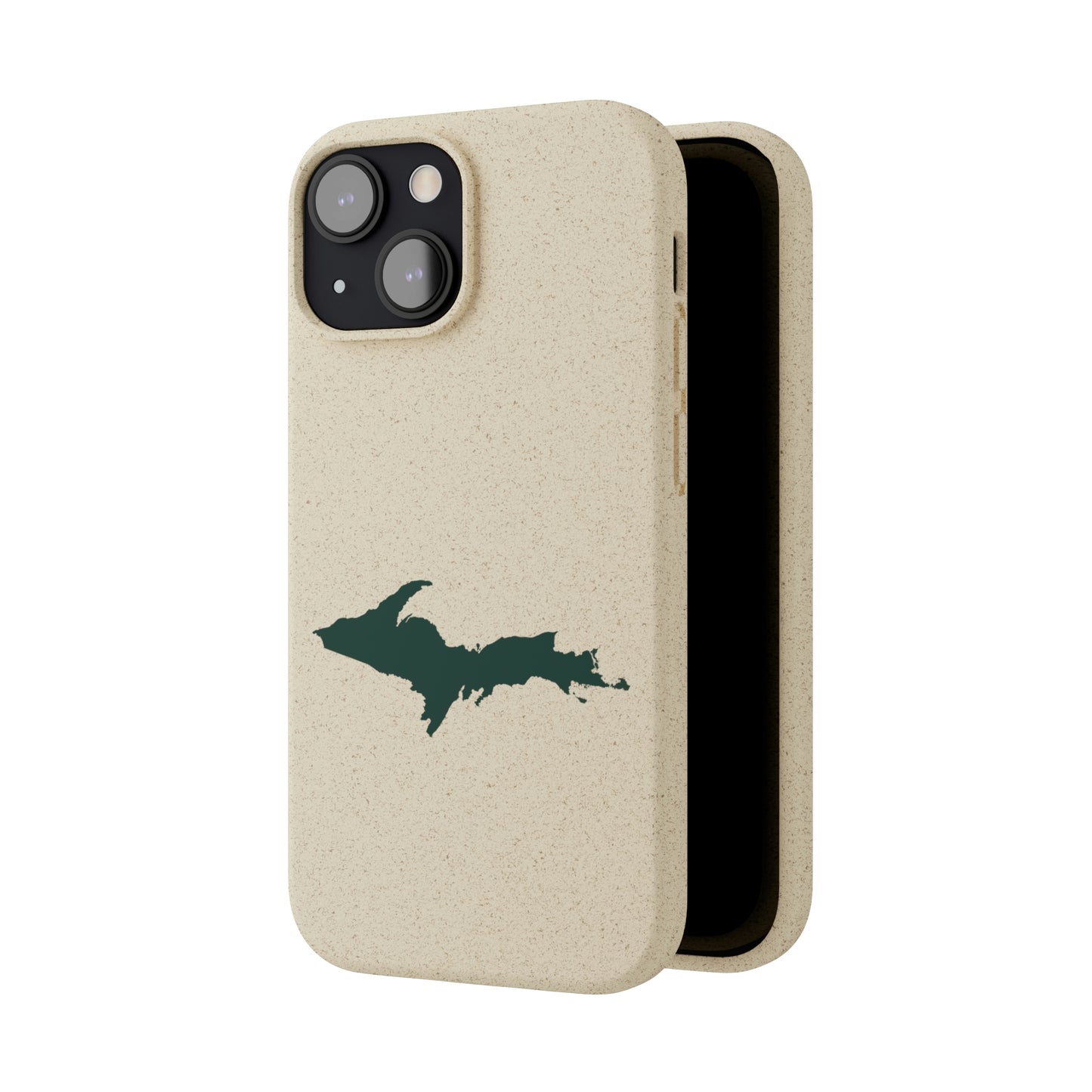 Michigan Upper Peninsula Biodegradable Phone Cases (w/ Green UP Outline) | Apple iPhone