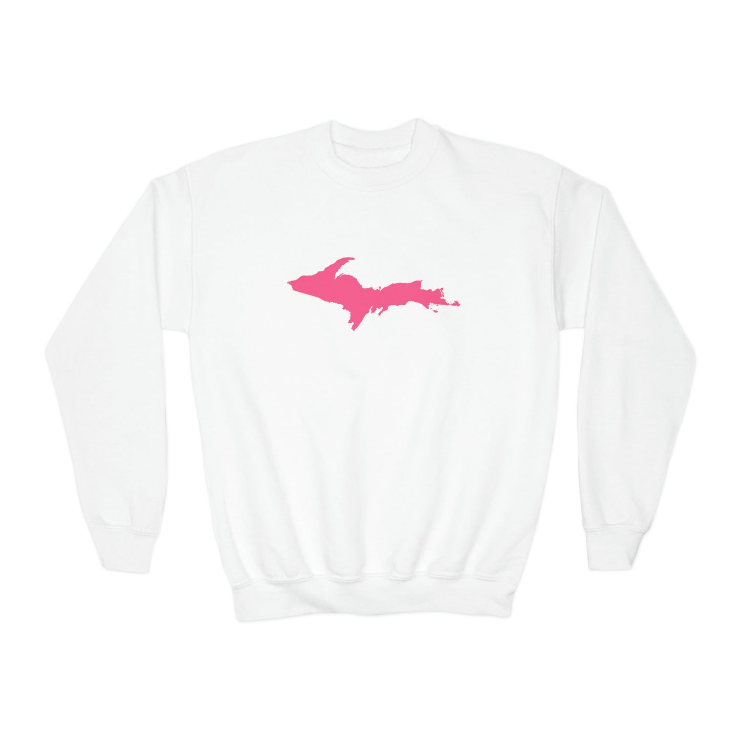 Michigan Upper Peninsula Youth Sweatshirt (w/ Pink UP Outline)