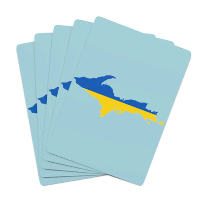 Michigan Upper Peninsula Poker Cards ('58 Caddie Blue w/ UP Ukraine Flag Outline)