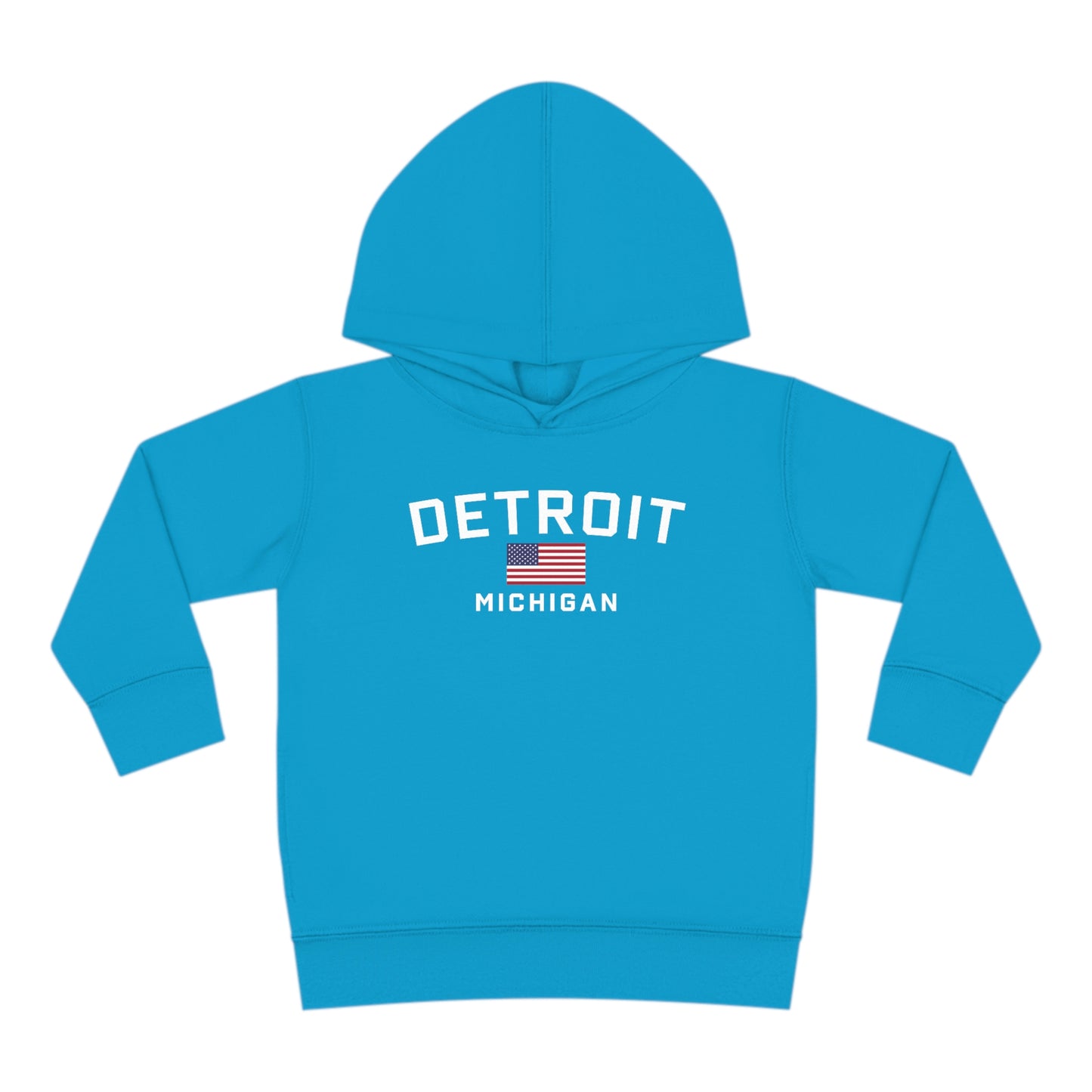 'Detroit Michigan' Hoodie (w/USA Flag Outline) | Unisex Toddler