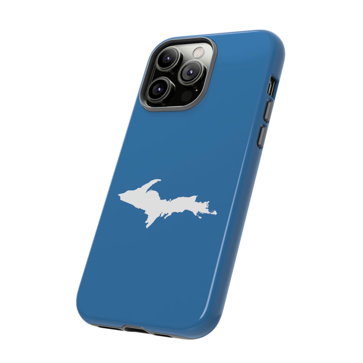 Michigan Upper Peninsula Tough Phone Case (Lake Superior Blue w/ UP Outline) | Apple iPhone