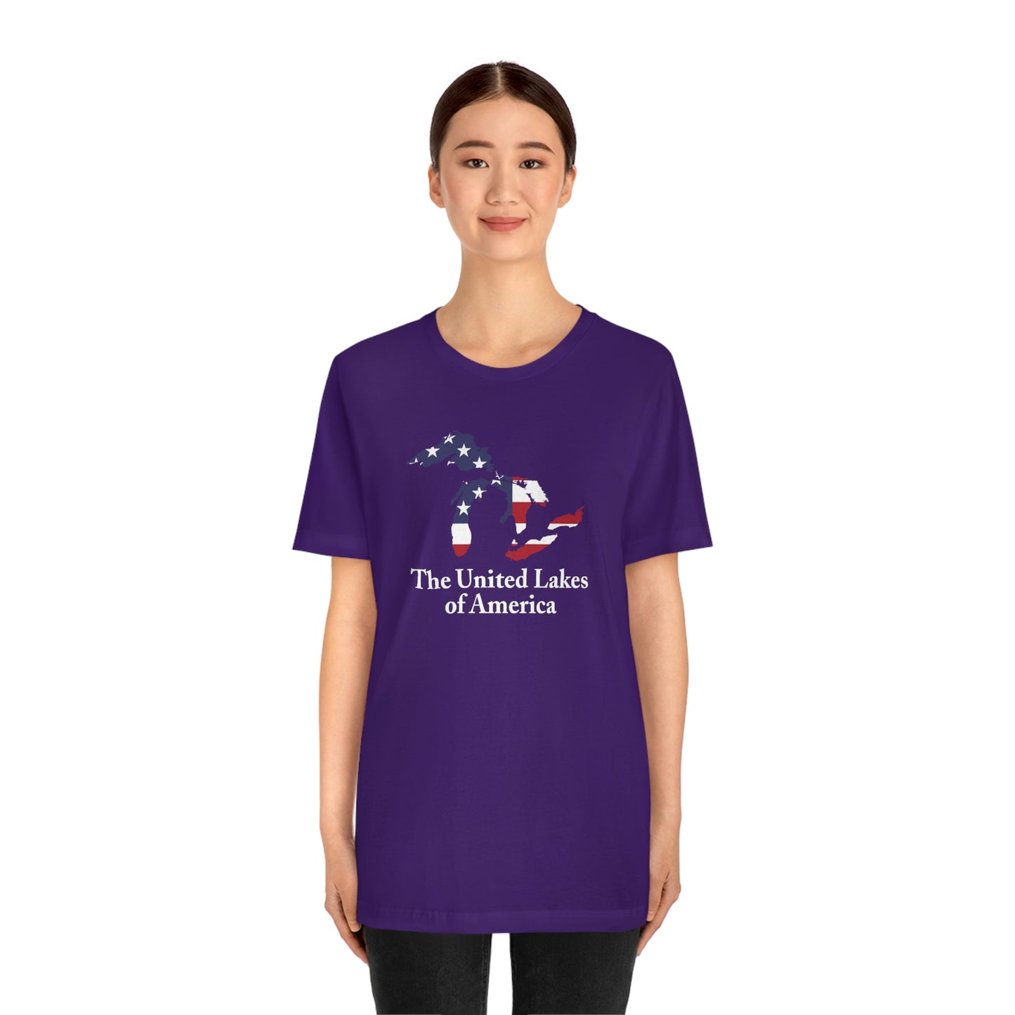 'The United Lakes of America' T-Shirt (w/ Great Lakes USA Flag Outline) | Unisex Standard Fit