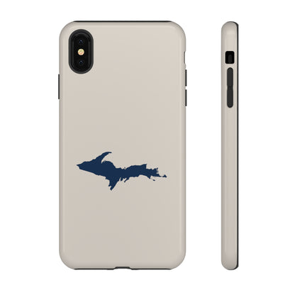 Michigan Upper Peninsula Tough Phone Case (Canvas Color w/ UP Outline) | Apple iPhone