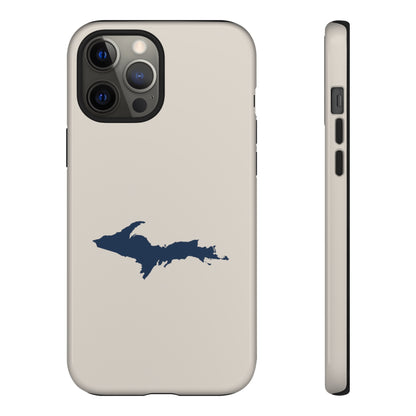 Michigan Upper Peninsula Tough Phone Case (Canvas Color w/ UP Outline) | Apple iPhone