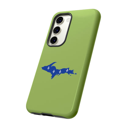 Michigan Upper Peninsula Tough Phone Case (Gooseberry Green w/ UP Quebec Flag Outline) | Samsung & Pixel Android