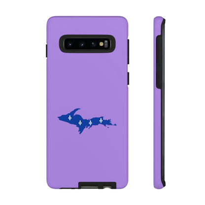 Michigan Upper Peninsula Tough Phone Case (Lavender w/ UP Quebec Flag Outline) | Samsung & Pixel Android