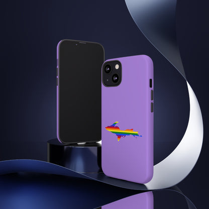 Michigan Upper Peninsula Tough Phone Case (Lavender w/ UP Pride Flag Outline) | Apple iPhone