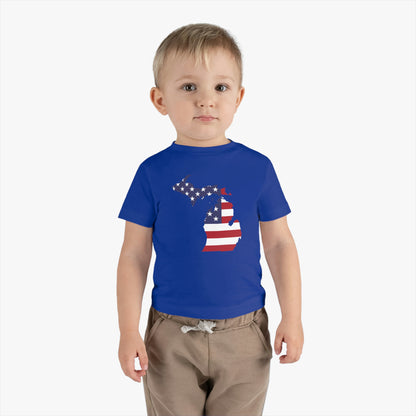 Michigan Infant T-Shirt (w/ MI USA Flag Outline) | Short Sleeve