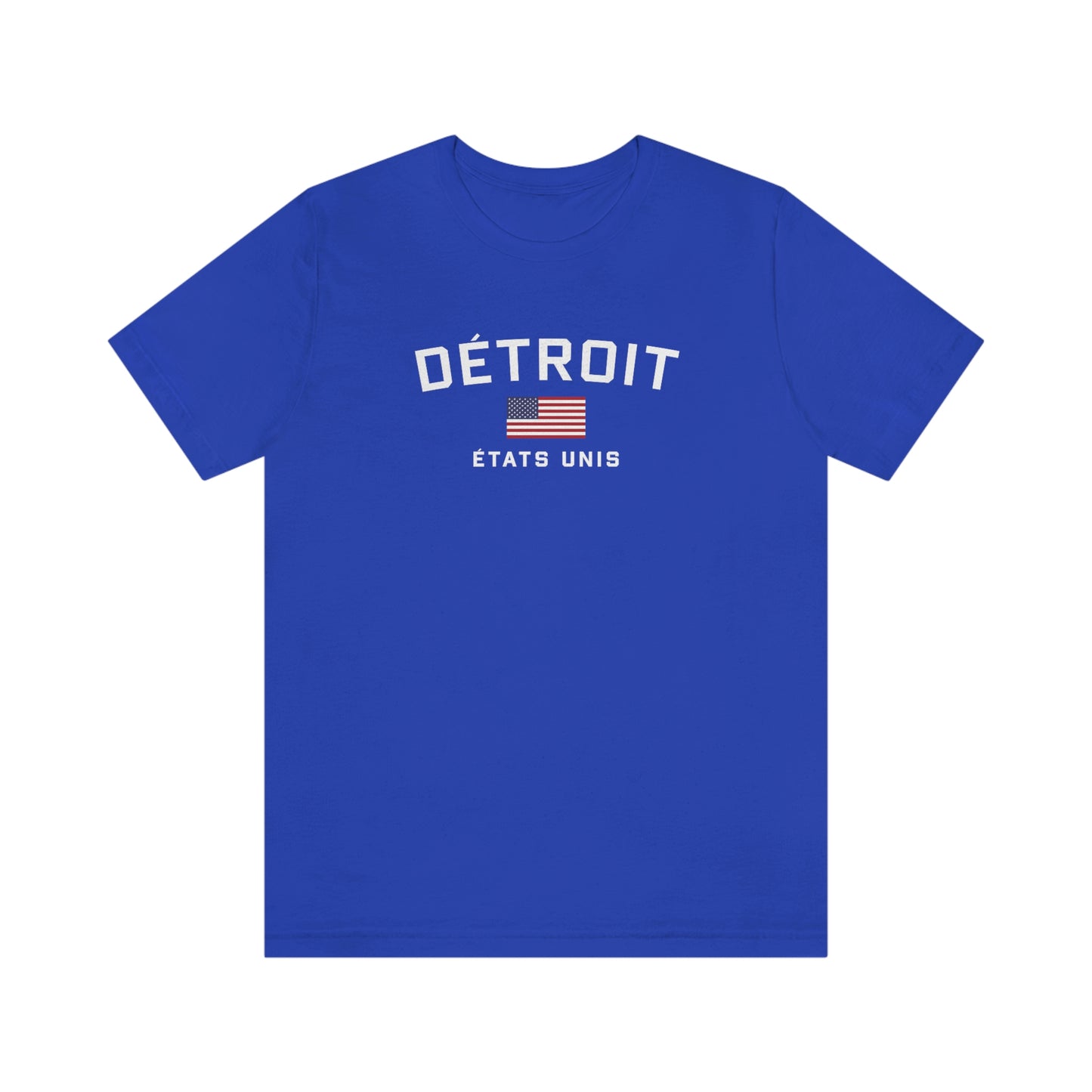 'Détroit États Unis' T-Shirt (w/USA Flag Outline) | Unisex Standard Fit