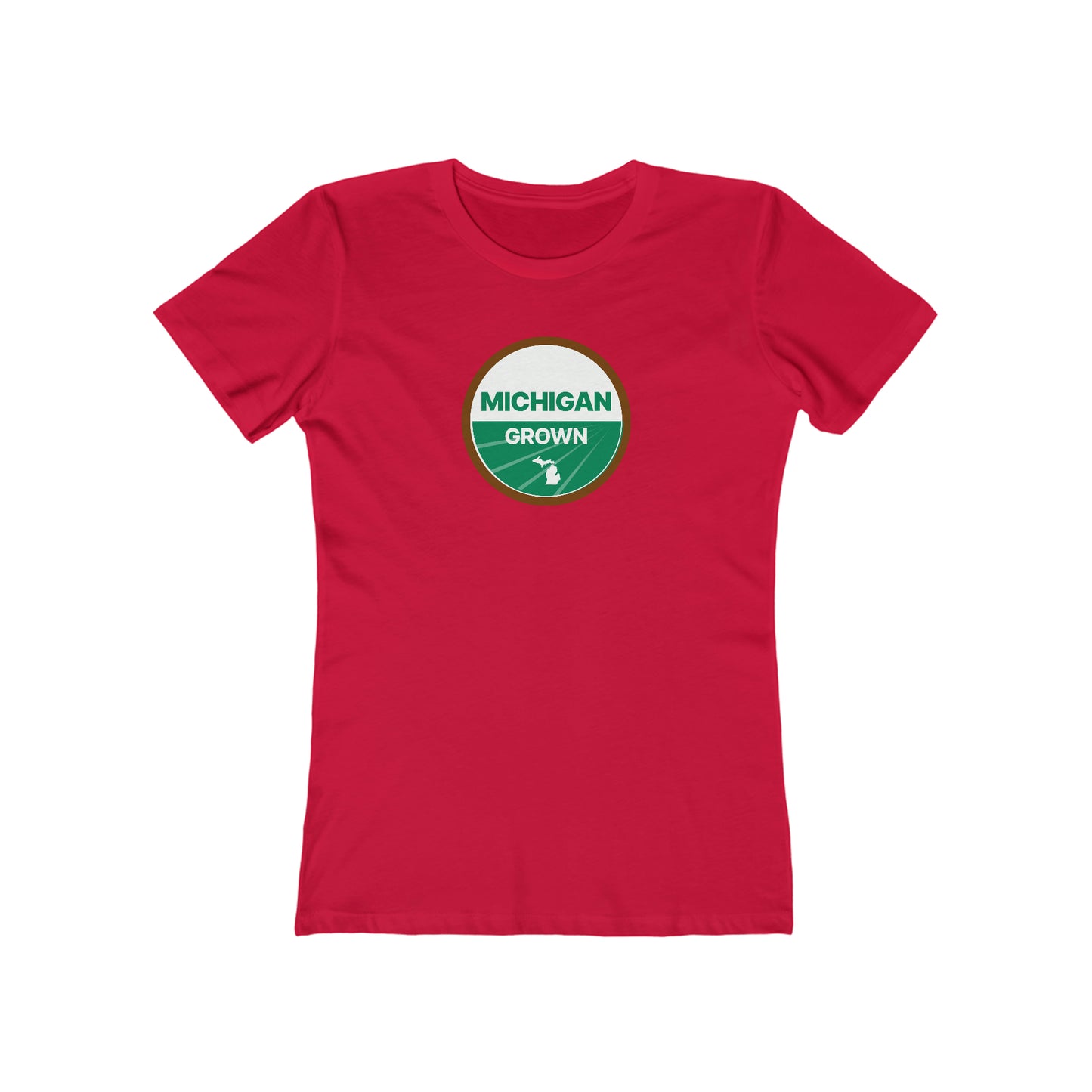 'Michigan Grown' T-Shirt (Agricultural Certification Parody) | Women's Boyfriend Cut