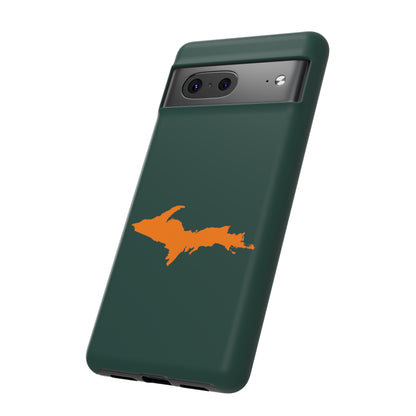 Michigan Upper Peninsula Tough Phone Case (Green w/ Orange UP Outline) | Samsung & Pixel Android