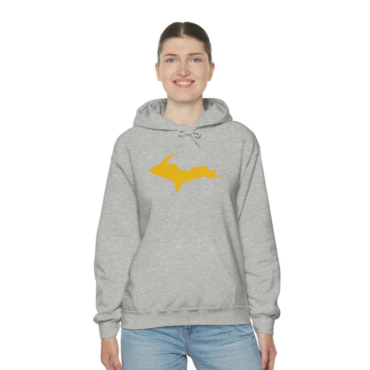 Michigan Upper Peninsula Hoodie (w/ Gold U.P. Outline) | Unisex Standard