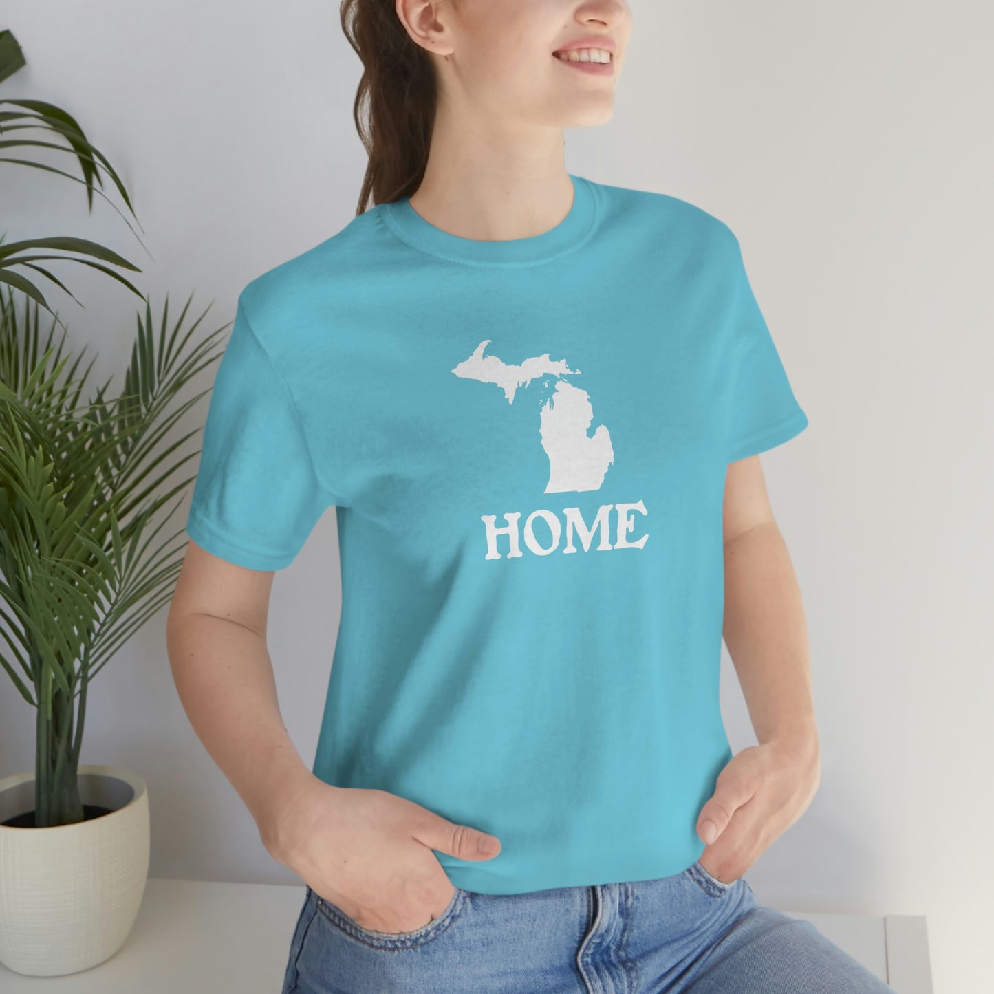 Michigan 'Home' T-Shirt (Woodcut Font) | Unisex Standard Fit