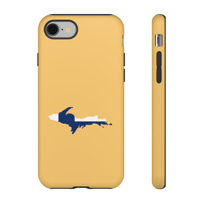 Michigan Upper Peninsula Tough Phone Case (Citrine w/ UP Finland Flag Outline) | Apple iPhone